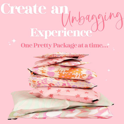 6x9 Designer Poly Mailer 100 Pack Heavy Duty Waterproof Self Seal Shipping Bags for Small Business Large Mailing Envelopes Bulk Tear Resistant Cute Packaging Pink Blooms Flowers