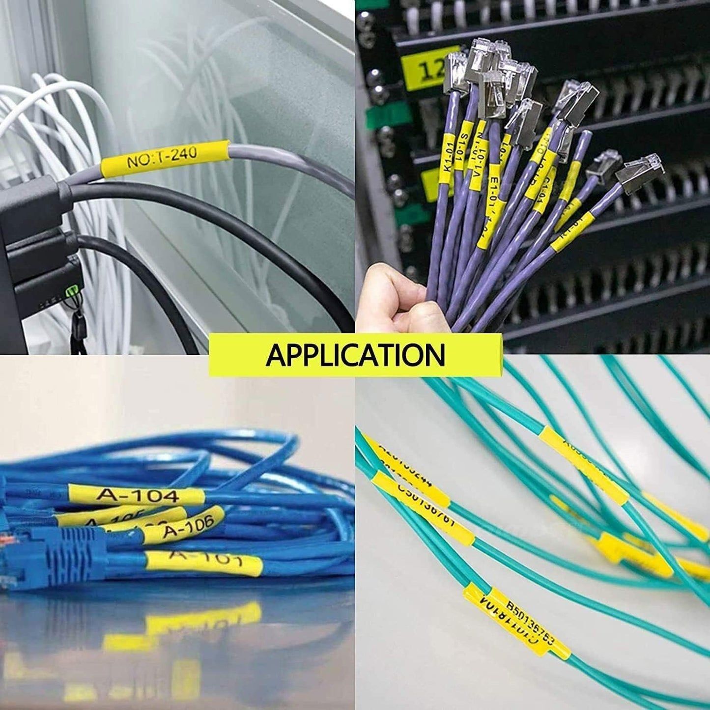 Nineleaf 2 PK Black on Yellow Label-Making Tape Heat Shrinkable Tape Compatible for Brother P-Touch HSe-631 HSe631 HS631 HS-631 11.7mm 1/2" 4.92 ft for PT-E300 PT-E500 PT-E550W PT-P750WVP Printer