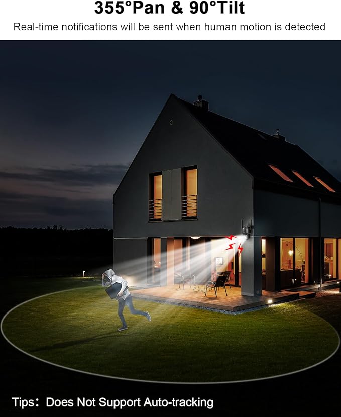 ANRAN 4G LTE Cellular Solar Security Camera Wireless Outdoor,No WiFi 2K Solar Powered Camera,Color Night Vision,360° Live View, PIR Motion Sensor,2 Way Talk,Black (SIM Card & 32GB SD Card Included)