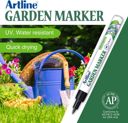 Shachihata Garden Marker, Waterproof, Permanent, .8mm Nib, Black