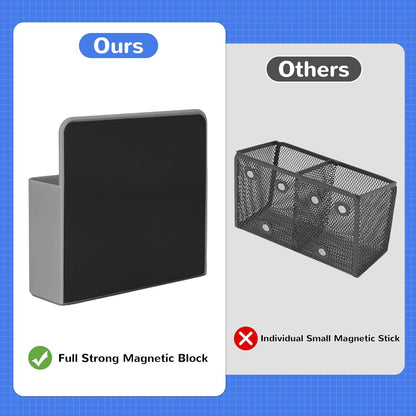 Magnetic Dry Erase Marker Holder, Magnetic Pen Holder for Fridge, Magnetic Marker Holder, Whiteboard Marker Holder for Locker Accessories, School, Office, Home, Magnetic Cup, 1 Pack, Grey