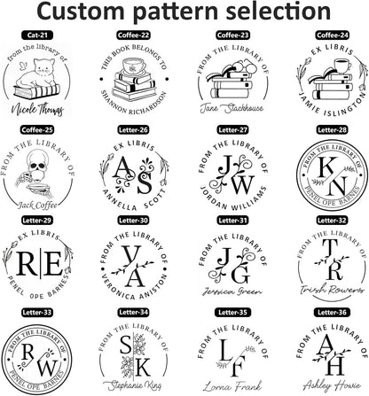 Custom Ink Stamp | Personalized Self Inking Stamp Gifts for Book Lovers, Readers, Teachers | 5 Ink Colors (Star-04)