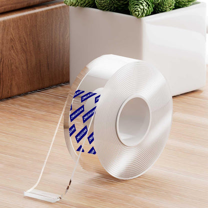 Strong Nano Double Sided Tape Heavy Duty Mounting,Clear Removable Wall Sticky Adhesive Strips,Reusable Thick Gel Grip for Hanging Picture,Poster,Carpet,Photo