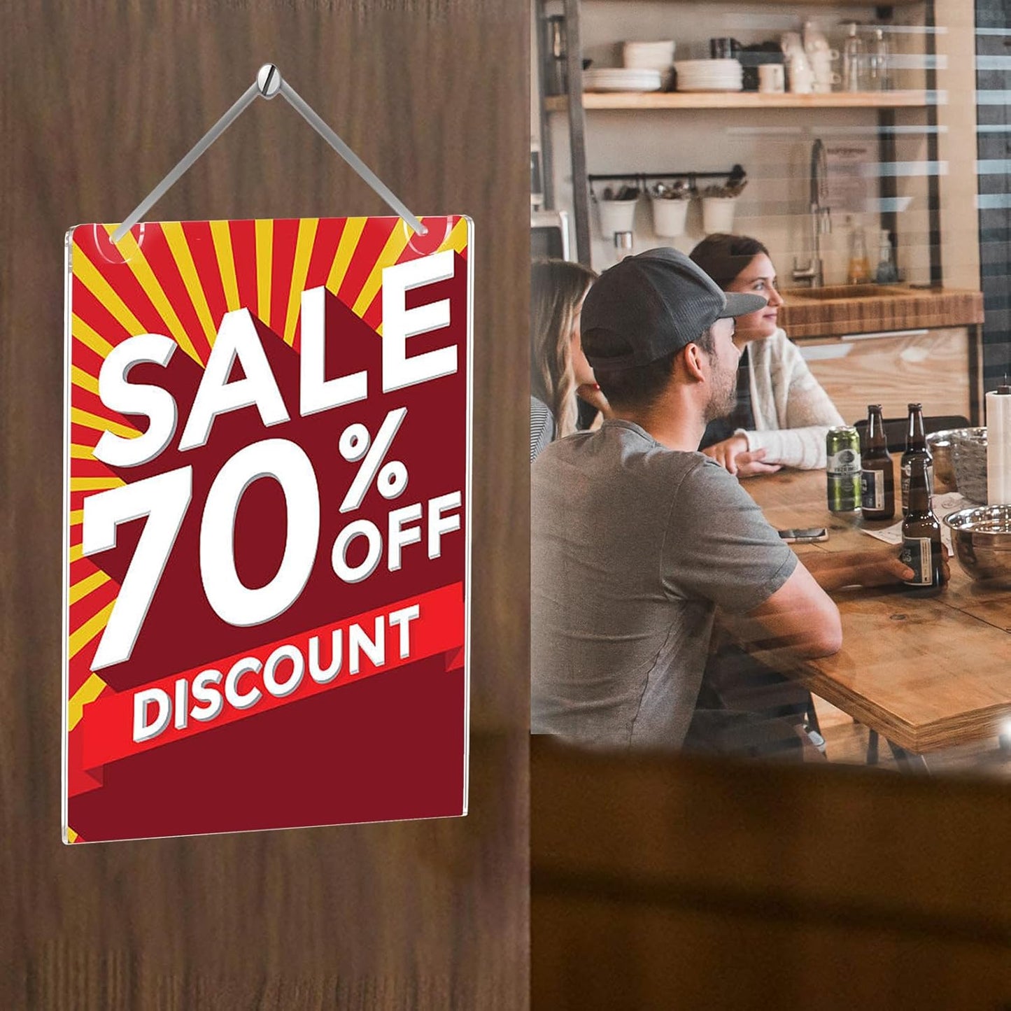 PecMuikee Acrylic Sign Holder 8.5x11, Wall Mount Acrylic Sign Holder and Plastic Paper Display Ad Frame bonus with 3M Tape and Mounting Screws for Restaurants, Office, Market, Library, Door, 30 Pcs