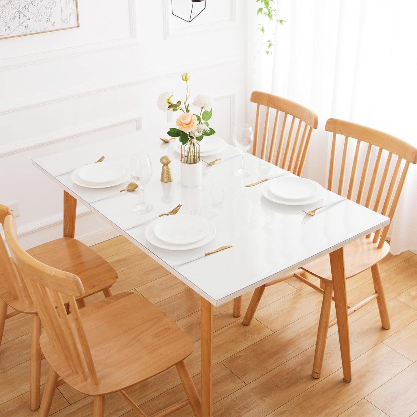 18 x 72 Inch Table Cover, 1.5mm Thick Plastic Desk Mat and Protector for Clear Top Desks