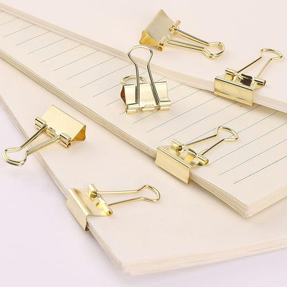 Mr. Pen- Gold Mini Binder Clips - 50 Pack, 0.75 in, Small Size, Paper Clips for Office