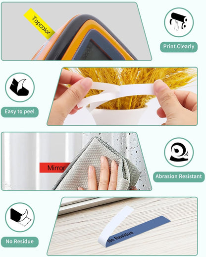 6-Pack 12mm 0.47" Laminated Label Tape Compatible for Brother P Touch Label Tape Tze Tz 12mm 0.47" Multi-Color Tze 231 131 431 531 631 731 1/2" Inch for PT-D220 PT-D210 PT-H130W PT2430 PTD400