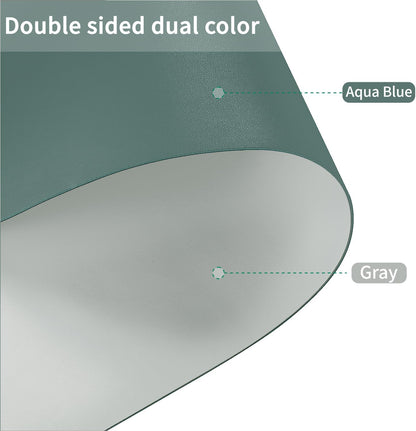 Leather Table Cover,1.8mm Thick,24x60 Inch Desk Cover,Large Desk Mat,Table Protector,Table Cover Protector,Desk Protector,Table Pad,(Aqua Blue+Gray,24x60)