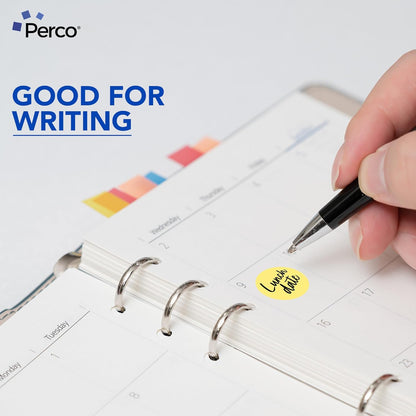 Perco Gold 1-Inch Round Circle Dot Sticker Labels with Permanent Adhesive for Wedding Invitations - 1,000 Labels per Roll - Vibrant Colors, Strong Adhesion - Made in USA