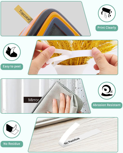 6-Pack 12mm 0.47" Laminated Multi-Color Label Tape Compatible for Brother Tze-931 Tze-831 Tze-233 Tze-334 Tze-335 P Touch Tape Tze Tz 12mm 0.47" Color for PTH110 PTD220 PTD210 PTD400 PTD610BT