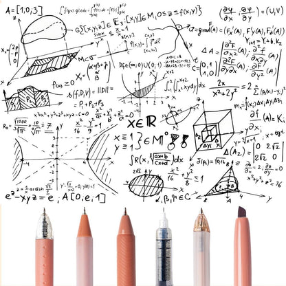 6 Count Pastel Gel Ink Pen Set,Cute Note Taking 0.5mm Fine Point Retractable 5 Count Black Ink Pens with 1 Count Highlighter for Writing, Journaling, School, Office (Caramel Brown)