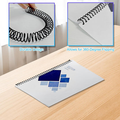 Rayson Plastic Spiral Binding Coil, Mixed Sizes (5/16", 3/8", 1/2", 5/8", 3/4") 4:1 Pitch Black Coil Binding Spines for Business and Educational Purposes, Pack of 125