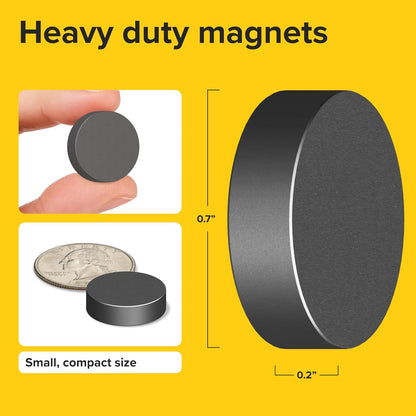 X-bet MAGNET Heavy Duty Magnets for Crafts - Ultra Strong Round Magnets for DIY, Home Space Organization & Decoration - Perfect Size for Whiteboard & Fridge (30 pcs, 0.7x0.2)