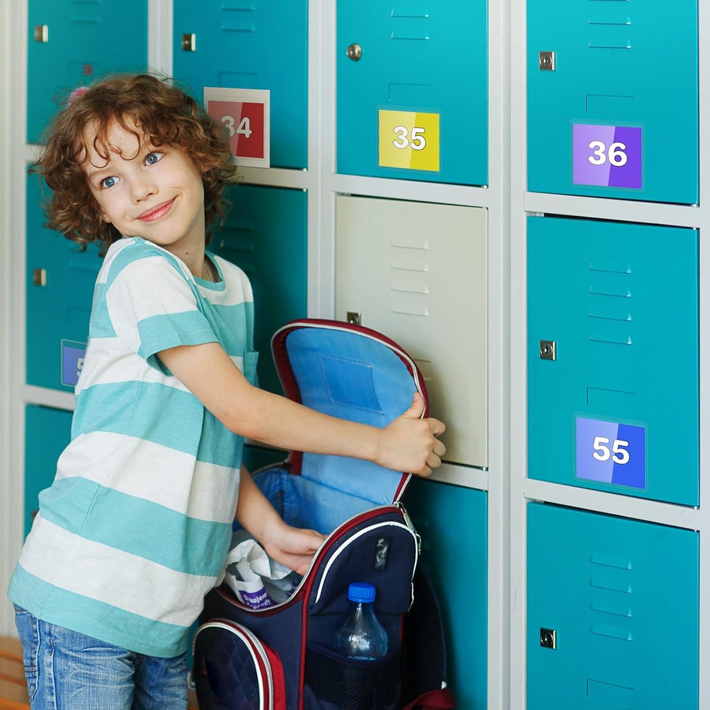 Jeyiour 100 Pcs Label Holders Adhesive Nameplate Pockets Storage Bin Labels Index Card Holder Shelf Plastic Peel Stick for Classroom Supermarket Bookshelf Library Student Box Drawer (3.5 x 3.5 Inch)