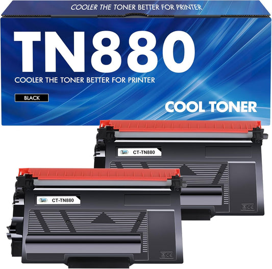 TN880 TN-880 TN 880 Toner Cartridge 2-Pack Compatible for Brother TN880 Super High Yield Black Toner Cartridge for Brother HL-L6200DW L6200DWT L6400DW L6400DWT MFC-L6700DW L6800DW L6900DW Printer