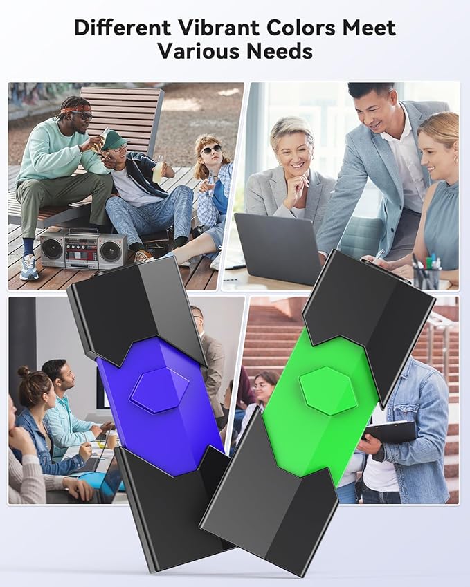 Aiibe 128GB USB C Flash Drive 5 Pack - Type C + USB A Memory Stick, Push-Pull USB 2.0 Thumb Drive (Black, Green, Red, Blue, Purple)