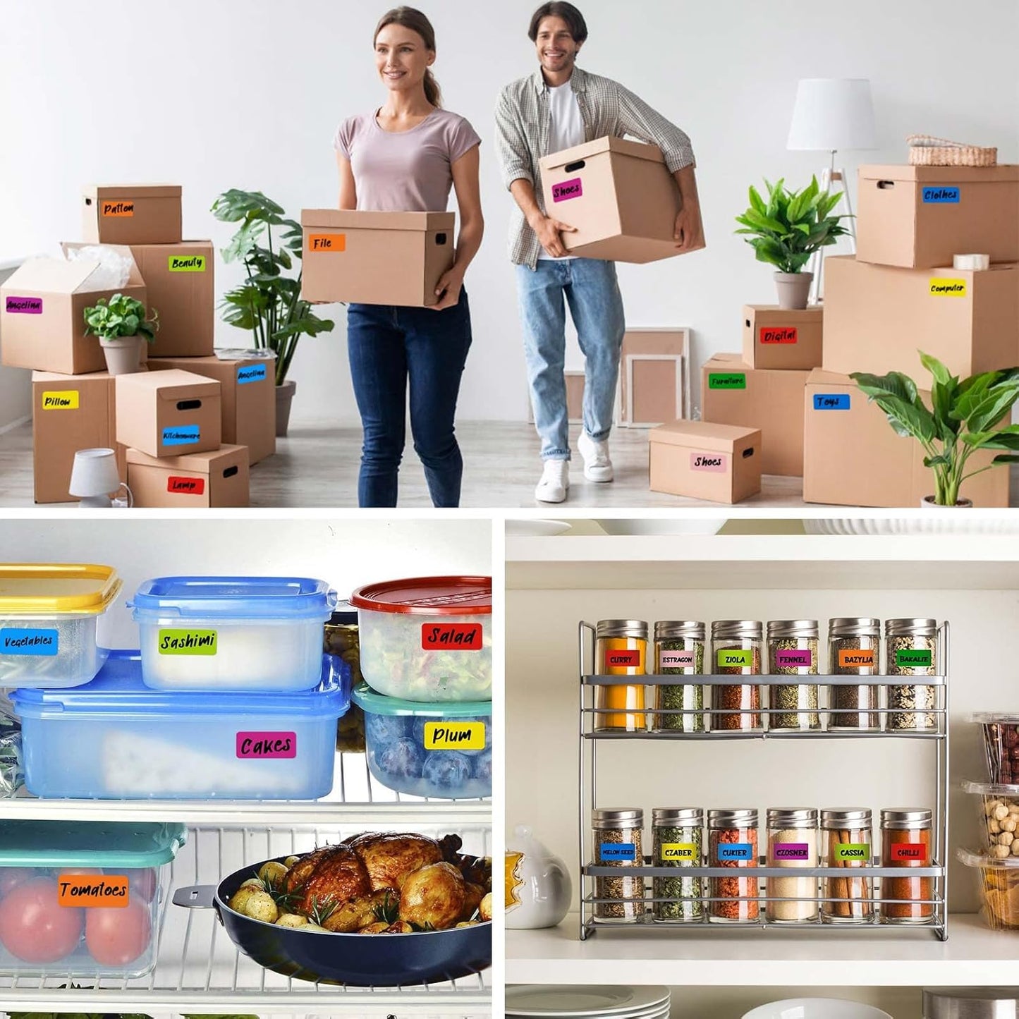 3000 PCS 10 Rolls Rectangular Color Coding Stickers 1.57 x 0.75 Inch Self-Adhesive Color Coding Label 10 Assorted Colors for Inventory and Home Organize, File Classification