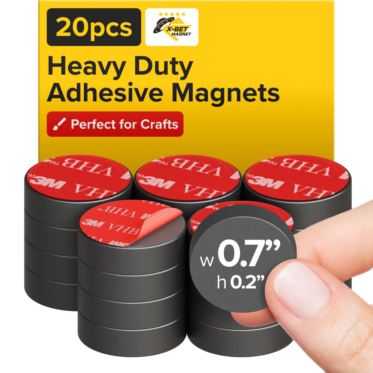 X-Bet Strong Magnets - Round Heavy Duty Craft Magnets with Adhesive Backing, 20pcs - 0.7 Inch