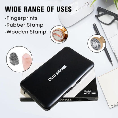 Large Ink Pad for Stamps, 6.14"×3.38" Stamp Pad, Ink Pad for Office, Notarization, and Rubber Stamps (Black