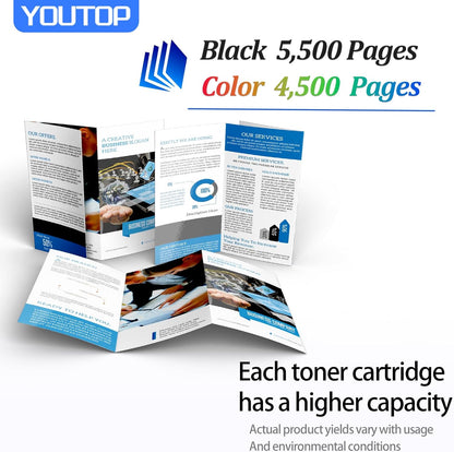 4PK 7100 Toner Cartridge (106R02605 106R02601 106R02600 106R02599) Color Set Toner Replacement for Xerox Phaser 7100 Printer