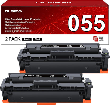 055 Black Compatible Toner Cartridges Replacement for Canon 055 Black 2 Pack 055H Compatible with Canon Mf743cdw Toner Cartridges, MF745Cdw, MF746Cdw Laser Printers