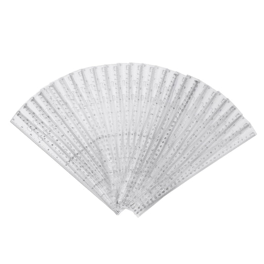 28 Pack Plastic Ruler 12 Inch Transparent Rulers - Metric Bulk for Kids School Office Classroom, Clear