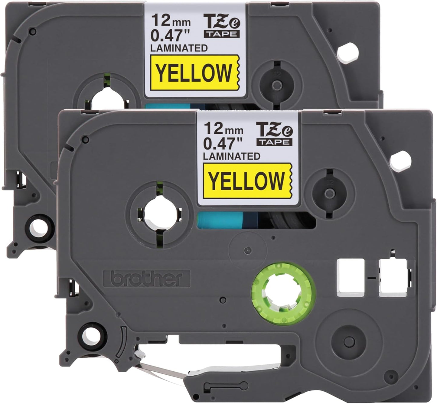 Brother Genuine P-Touch, TZe-6312PK Tape ½” (12mm) 2-Pack Laminated P-Touch Tape, Black On Yellow Perfect for Indoor Or Outdoor Use, Water Resistant, 26.2 Ft. (8M)