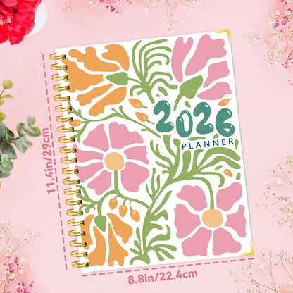 Large 2026 Planner – Weekly & Monthly Planner Organizer from January 2026 - December 2026, 8.8"x11.4" Daily Agenda Planning Book with Pocket, Stickers & Tabs for Women Students Office, A4 Size