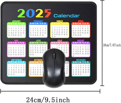 Calendar Mouse Pad 9.5 X 7.8 in, Mouse Pads with Stitched Edges and Non-Slip Rubber Base, Home Office Desk Decor Accessories for Computer Laptop Work Gaming (White 2025)