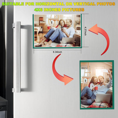 Green Magnetic Picture Frame 4X6 for Refrigerator 10 Pack,Photo Magnets Sleeves