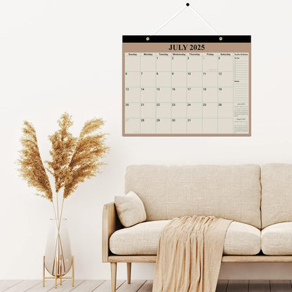 Desk Calendar 2025-2026 - 18 Months Calendar from July 2025 to December 2026, Calendar 2025-2026 with Thick Paper for Office Home School Organizing, 14" X 11", Beige