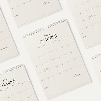 Karto Wall Calendar 2025-2026 - Vertical 11x17 inch July 2025 to December 2026 - Boost Your Productivity and Easy Planning with the Aesthetic Monthly Calendar - Beige