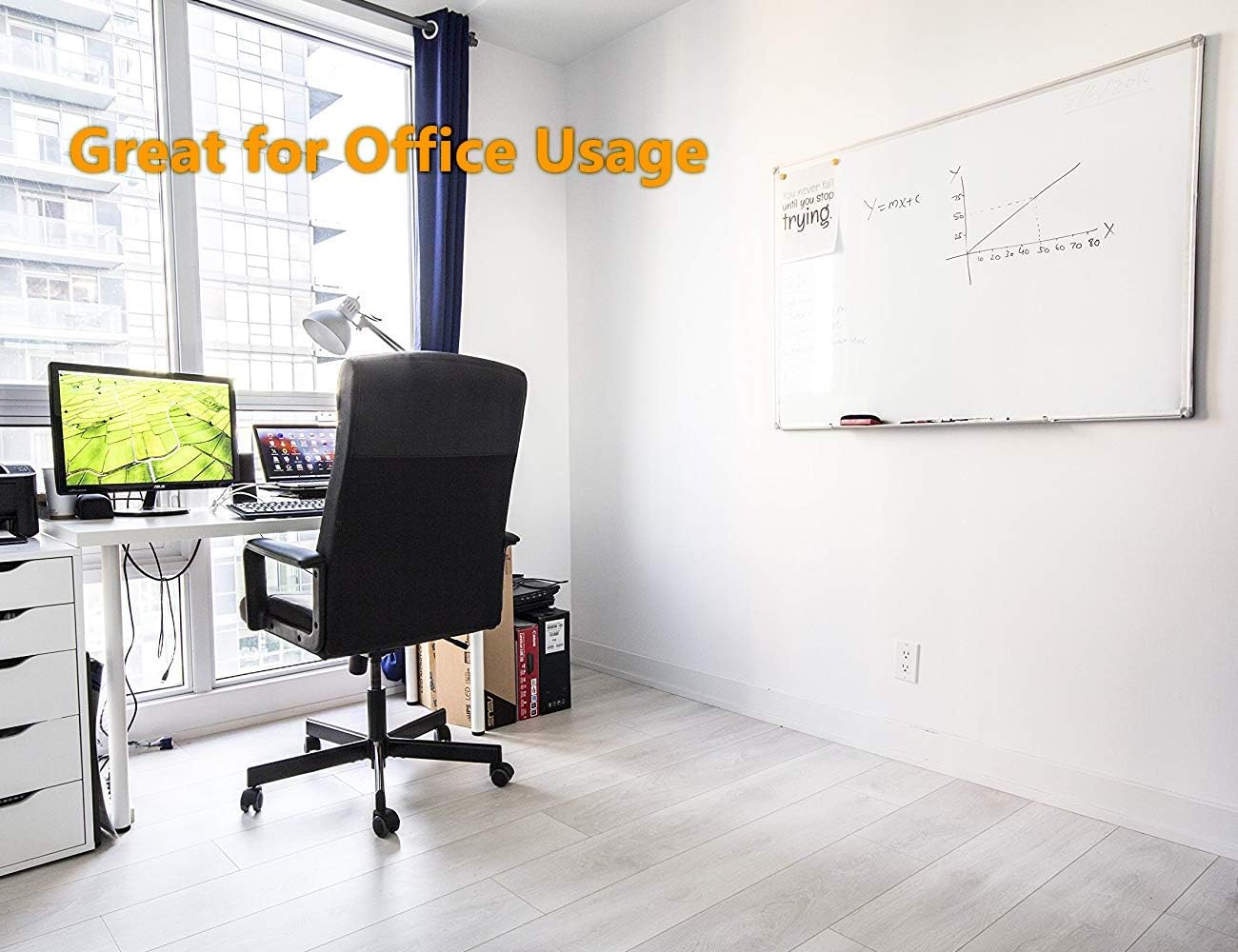 2 Pack 48 x 36 Large Magnetic Dry Erase Board with Removable Marker Tray| Commercial Quality Wall-Mounted Aluminum Message Presentation White Board for Home Office Classroom