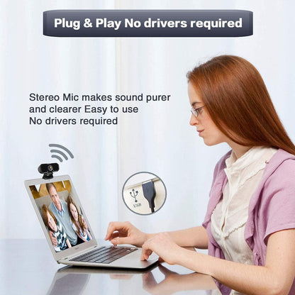 Webcam 1080p HD Computer Switch 2 Camera - Microphone Laptop USB PC Webcam with Tripod Stand, 110 Degree Live Streaming Widescreen Recording Pro Video Web Camera for Calling, Conferencing