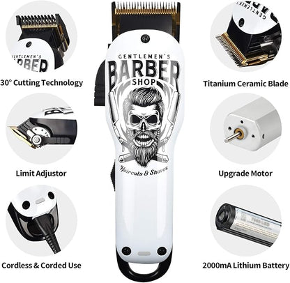 BESTBOMG® Updated Professional Hair Clippers Cordless Hair Haircut Kit Rechargeable 2000mAh Hair Beard Trimmer Haircut Grooming Kit with 6 Guide Combs & for Men/Father/Husband/Boyfriend
