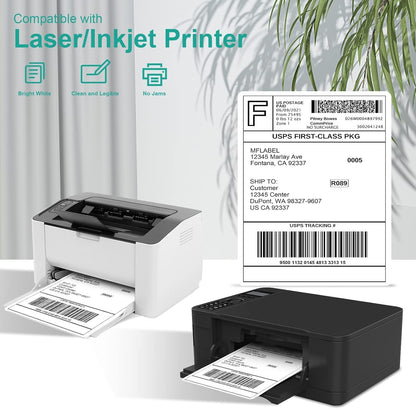 MFLABEL Full Sheet Sticker Label, Address Sticker, White Matte Label Paper, 8-1/2" x 11" Shipping Labels for Laser & Inkjet Printer (900 Labels, 900 Sheets)