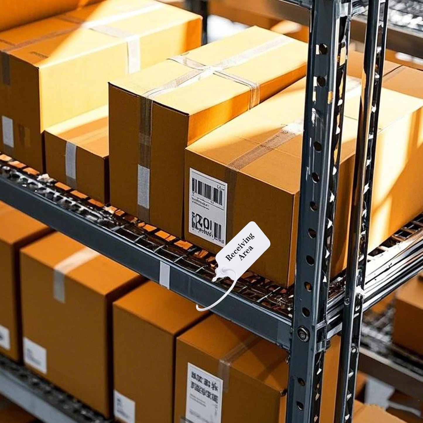 50 Orange Blank Plastic Tags for Labeling Waterproof Hanging Labels Writable Tags Seal Plastic Marking Label for Clothes Bags Keys Inventory with One Marker Pen