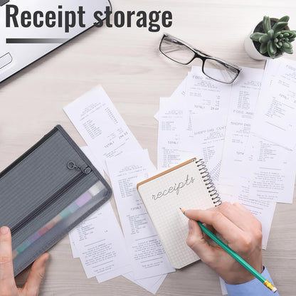 Small Accordion File Organizer with Safe Zipper, 13 Pocket Expanding File Folder with Front Pencil Pouch, Wallet for Coupon,Receipt,Bills,Cash, School Office Supplies, A6 Size