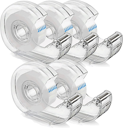 KIDMEN Transparent Tape,Clear Tape for Office,Home,School,5 Dispensered Rolls,0.7 x 1300 Inch