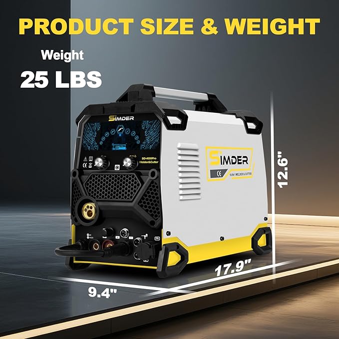 SSIMDER MIG Welder 200A Plasma Cutter Welder Combo With 18PCS 15AK MIG Consumables 10 in 1 Multiprocess Welder Pulse MIG/Gas MIG/Flux Core/HF TIG/Stick/Cut Aluminum Welder for Home DIY Outdoor