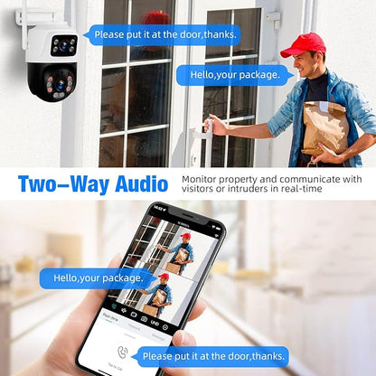 Fuers Wireless WiFi Security Camera System, 8CH HD NVR Kit, 4Pcs 5MP CCTV Home Dual Lens Security Camera System for Indoor/Outdoor Use, Night Vision, Waterproof, Motion Detection, 500G Hard Drive