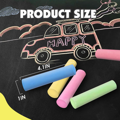 180PCS Sidewalk Chalks Set in 20 Colors, Non-Toxic, Washable Jumbo Outdoor Chalk for Kids, Pavement Chalk