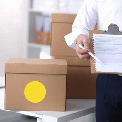 PARLAIM 2" Yellow Round Color-Code Circle Dot Labels on a Roll, 500 Stickers, 2 inch Diameter for Inventory Garage Sale Office School