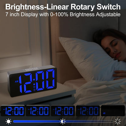Alarm Clock for Bedroom Heavy Sleepers with Bed Shaker & Night Light-Vibrating Digital Clock Large Dimmable LED Digits with Dual Alarm & Charging Port Table Desk Clock for Hearing Impaired Seniors