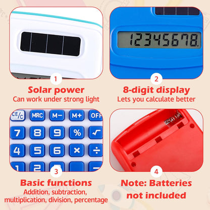 48 Pcs Pocket Calculator,Pocket Size Basic Calculators,8 Digit Display Solar Battery Dual Power Desktop Calculators,Mini Calculator for Students,Home,Office, 3 Styles