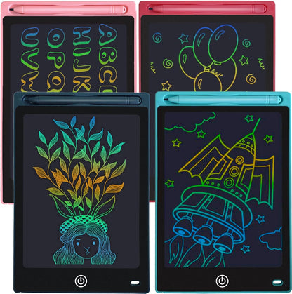 4 Pack LCD Writing Tablets for Kids, 8.5 Inch, Toddler Toys Colorful Doodle Board Birthday Gifts for Ages 3-8 Boys Girls, Drawing Tablet for Learning and Education (Blue Pink Red Black)
