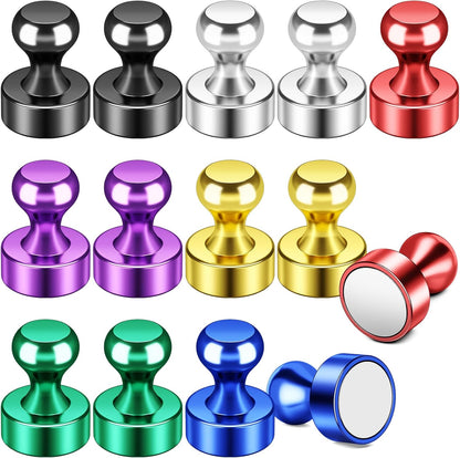 FINDMAG 14Pcs Colorful Fridge Magnets, Small and Strong Magnets for Whiteboard, Magnetic Push Pins for Kitchen, Classroom, Office, Home Decor