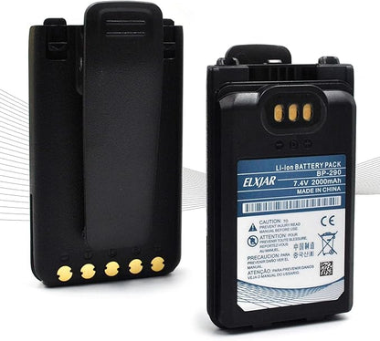 elxjar (2-Pack) 7.4V 2000mAh Li-ion BP-290 Battery, Replacement for Icom IC-F52D IC-F62D IC-M85 Two-Way Radios Rechargeable Pack