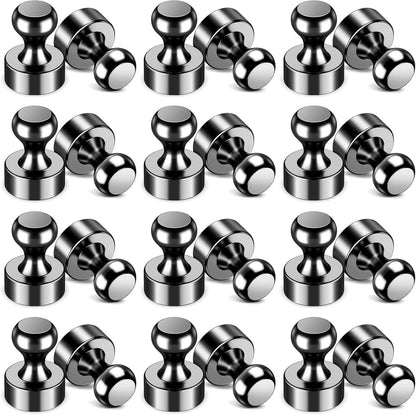 VNDUEEY 24Pcs Black Fridge Magnet Refrigerator Magnets, Magnets for Whiteboard, Small Strong Magnet for Kitchen, Office, School, Locker, Metal Decorative