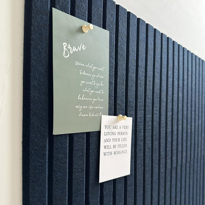Large Cork Board for Office,8 Pack Felt Wall Tiles with Slat Wall Paneling,Felt Bulletin Board Pin Board Cork Boards for Walls - Dark Blue